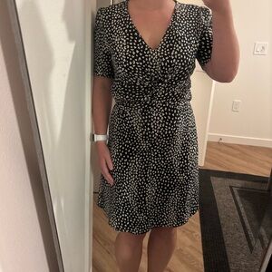 Maje Ripi twist detail animal print black Mini short dress size 38 small medium